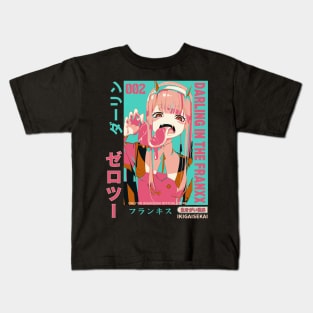 Indulging in Honey-Glazed Meat - Zero Two Kids T-Shirt